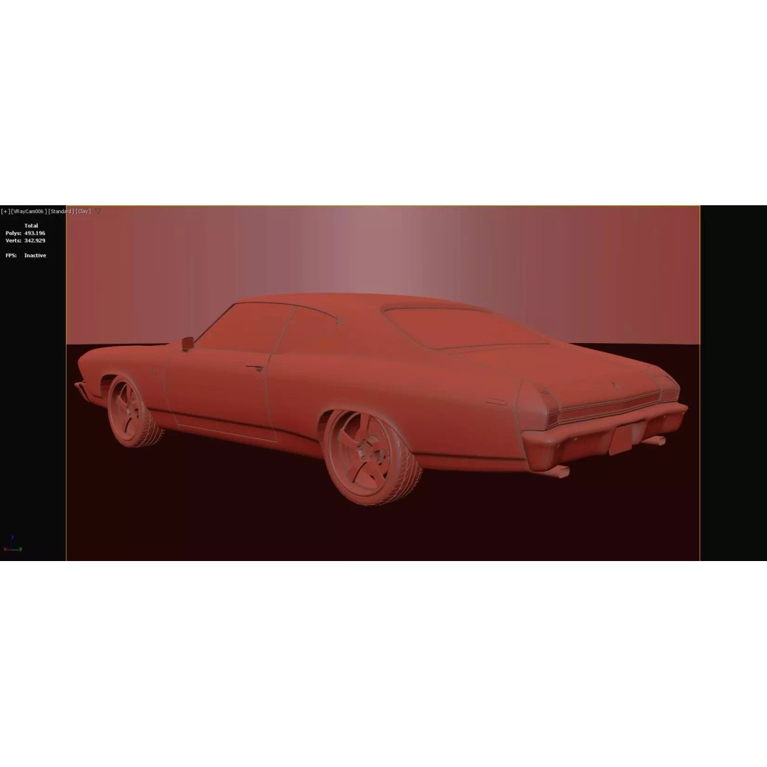 Chevrolet Chevelle SS 369 3D Model – High Poly Realistic Car, FBX/OBJ - View 21