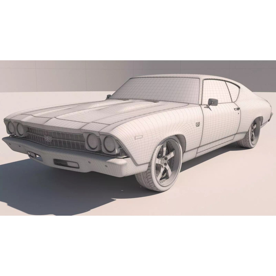 Chevrolet Chevelle SS 369 3D Model – High Poly Realistic Car, FBX/OBJ - View 22