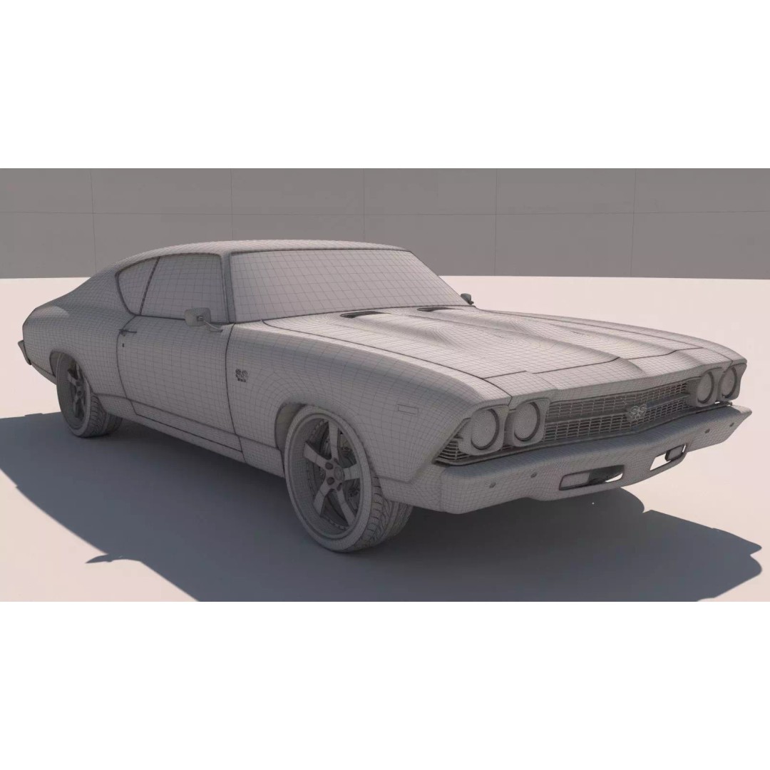 Chevrolet Chevelle SS 369 3D Model – High Poly Realistic Car, FBX/OBJ - View 23
