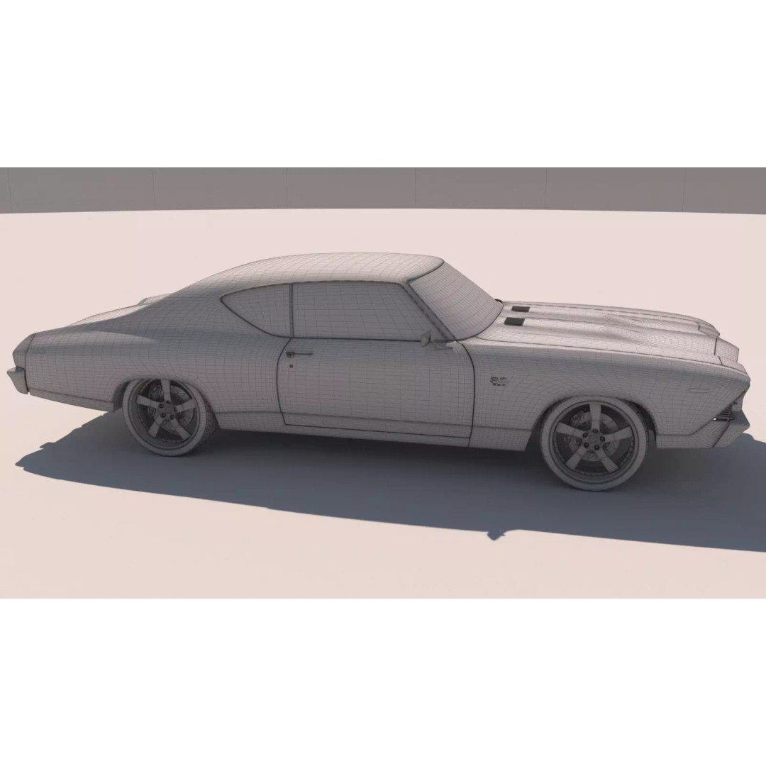 Chevrolet Chevelle SS 369 3D Model – High Poly Realistic Car, FBX/OBJ - View 24