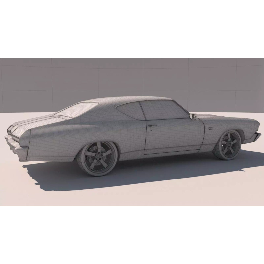Chevrolet Chevelle SS 369 3D Model – High Poly Realistic Car, FBX/OBJ - View 25