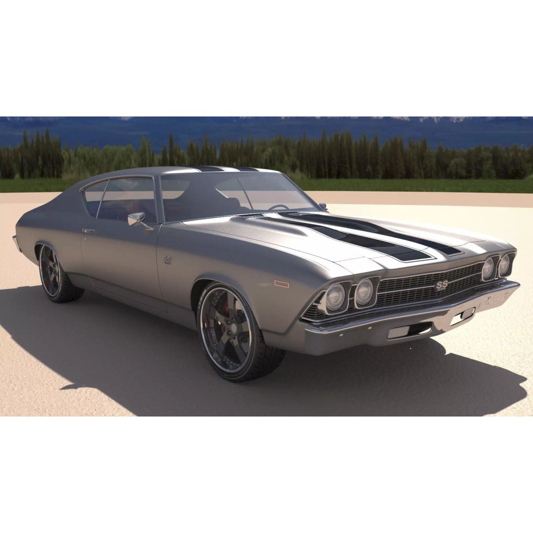 Chevrolet Chevelle SS 369 3D Model – High Poly Realistic Car, FBX/OBJ - View 3