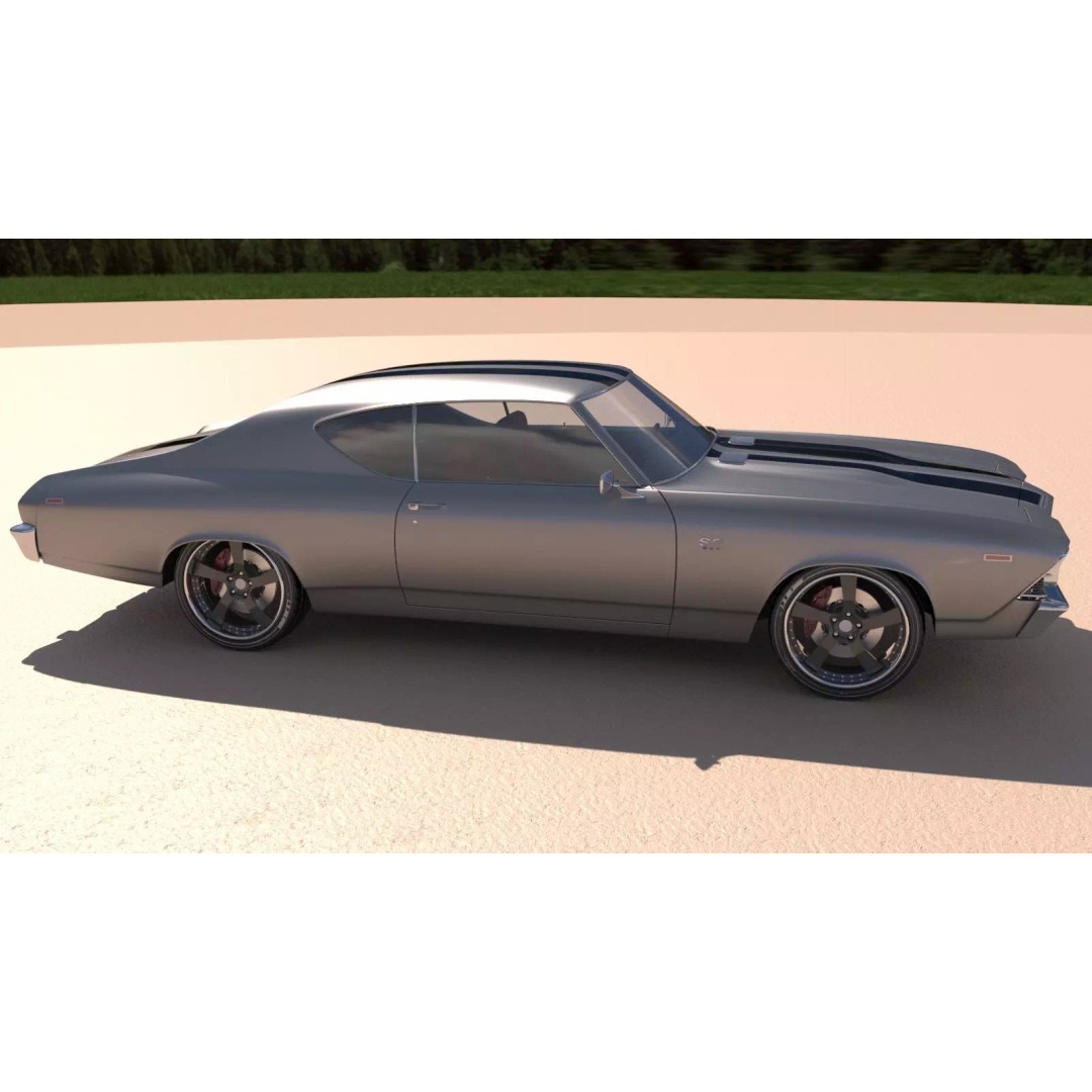 Chevrolet Chevelle SS 369 3D Model – High Poly Realistic Car, FBX/OBJ - View 4