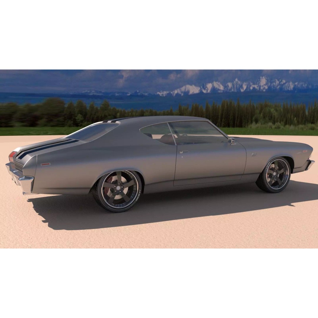 Chevrolet Chevelle SS 369 3D Model – High Poly Realistic Car, FBX/OBJ - View 5