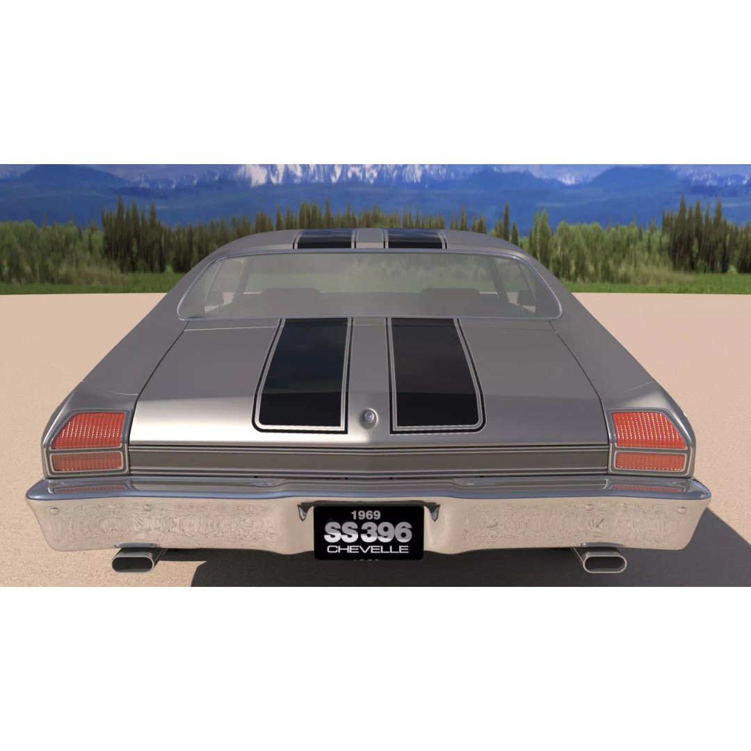 Chevrolet Chevelle SS 369 3D Model – High Poly Realistic Car, FBX/OBJ - View 6