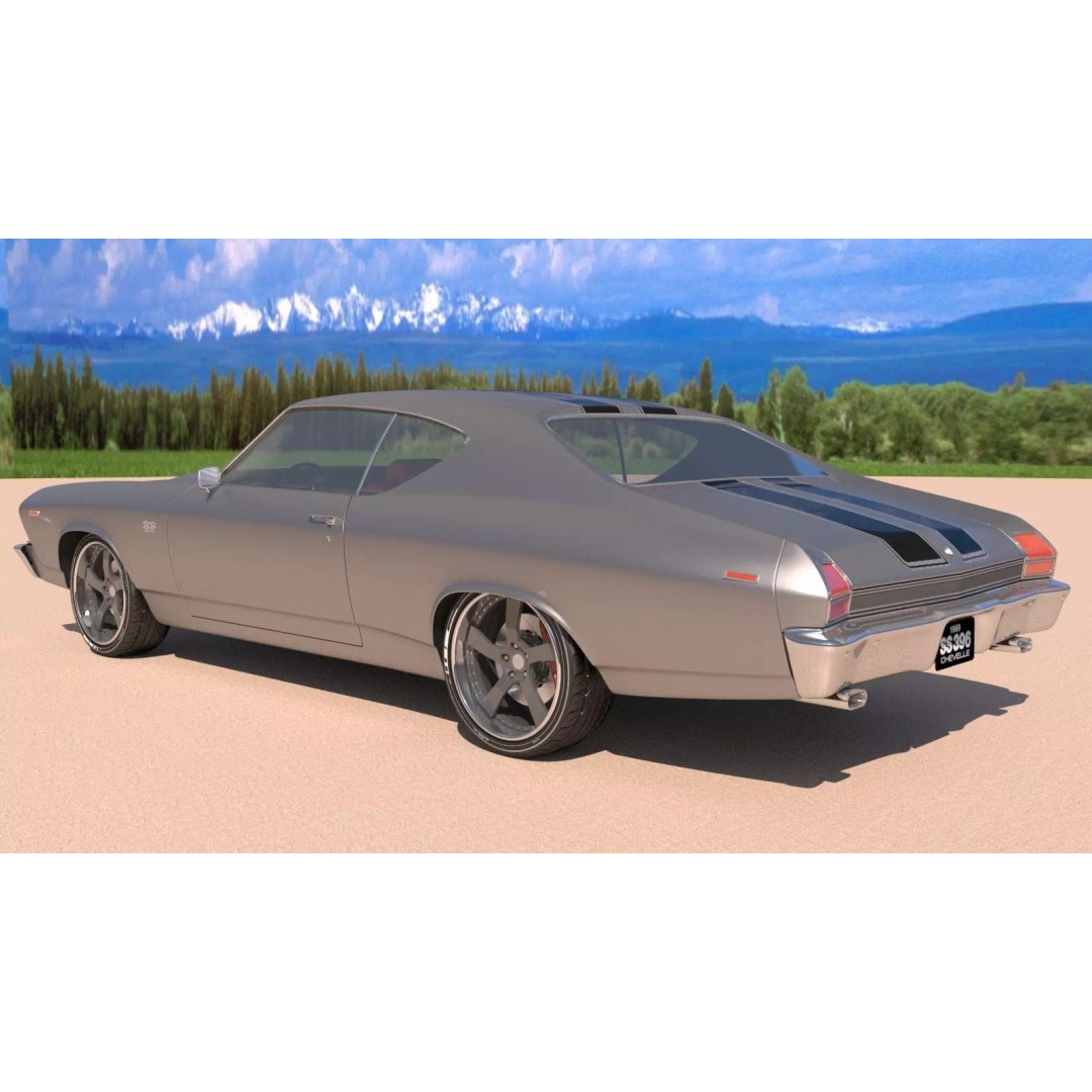 Chevrolet Chevelle SS 369 3D Model – High Poly Realistic Car, FBX/OBJ - View 7