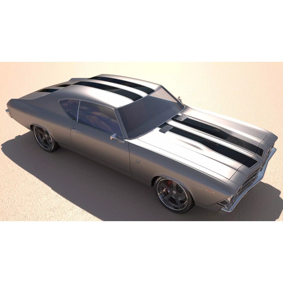 Chevrolet Chevelle SS 369 3D Model – High Poly Realistic Car, FBX/OBJ - View 9