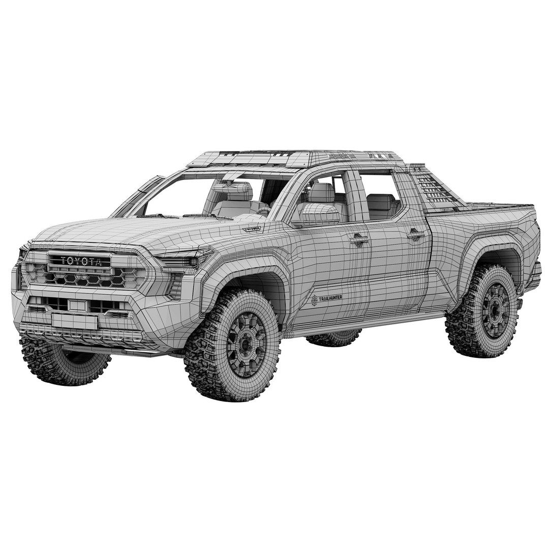 Toyota Tacoma Trailhunter 2024 3D Model – High Poly SUV, FBX, PBR Textures - View 15