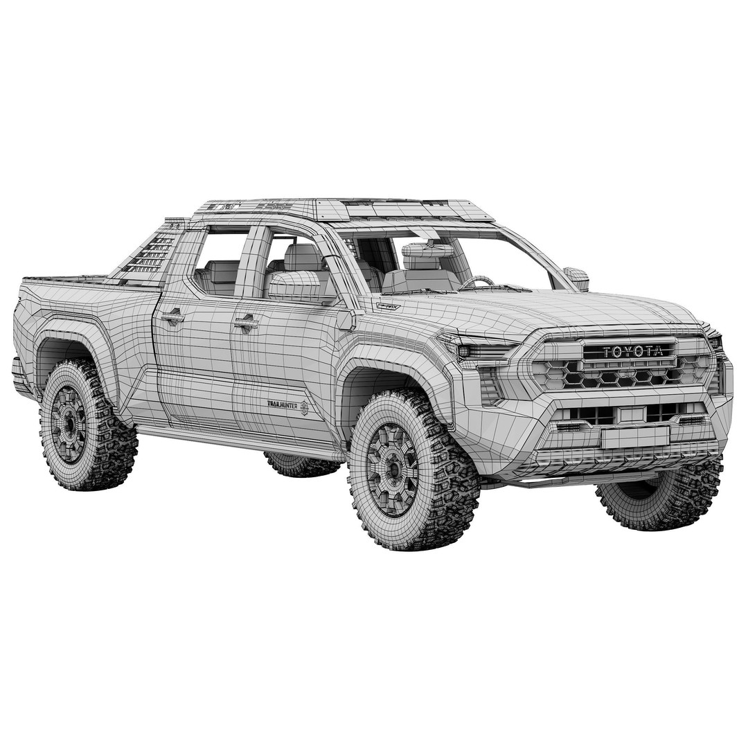 Toyota Tacoma Trailhunter 2024 3D Model – High Poly SUV, FBX, PBR Textures - View 16