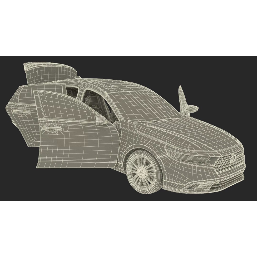 Blue Honda Accord 2025 3D Model – High Poly Sedan with PBR Textures