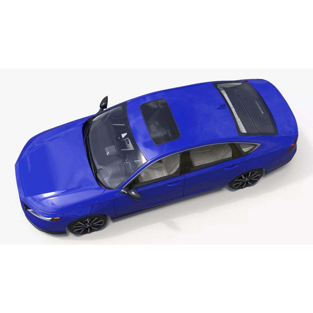 Blue Honda Accord 2025 3D Model – High Poly Sedan with PBR Textures - View 10