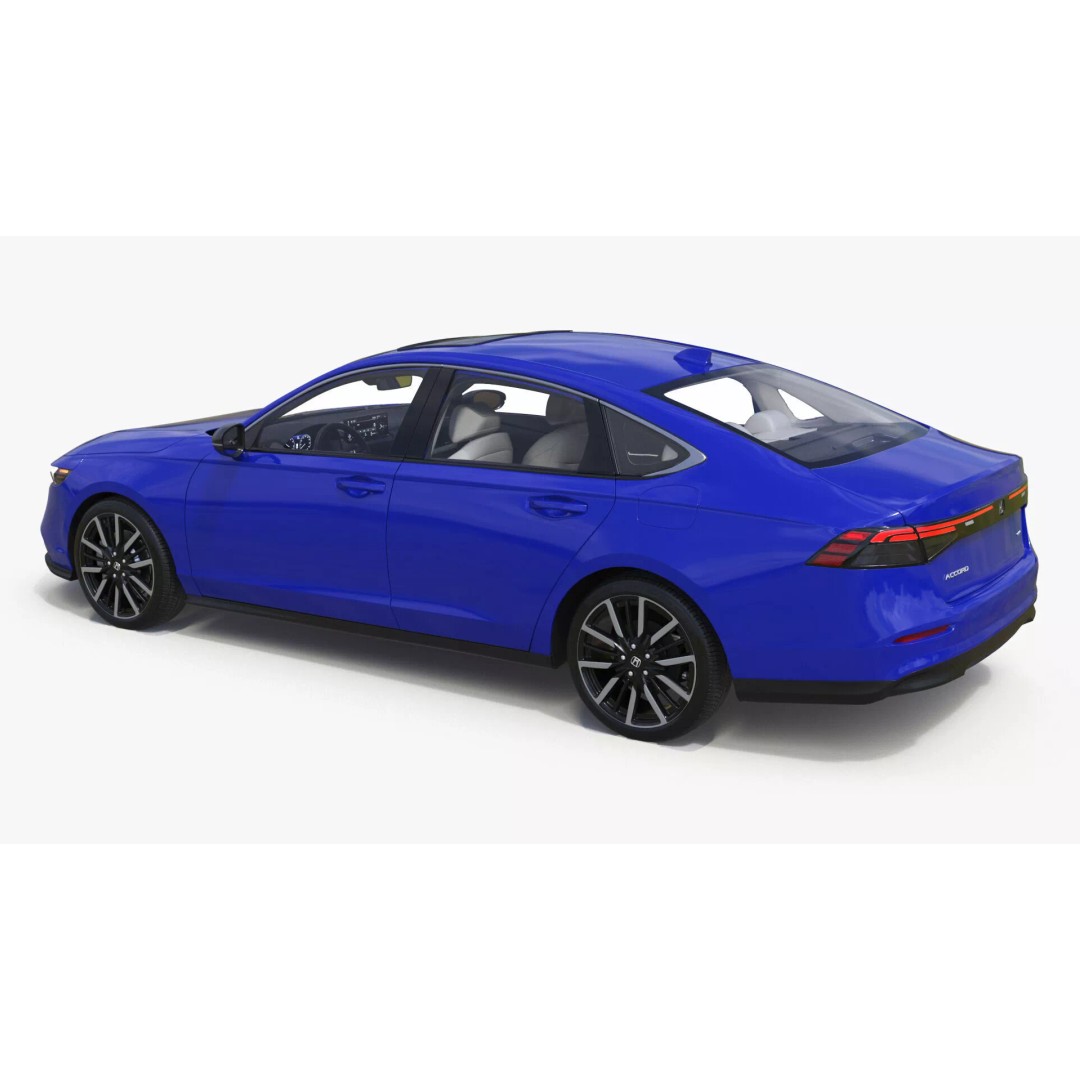 Blue Honda Accord 2025 3D Model – High Poly Sedan with PBR Textures - View 2