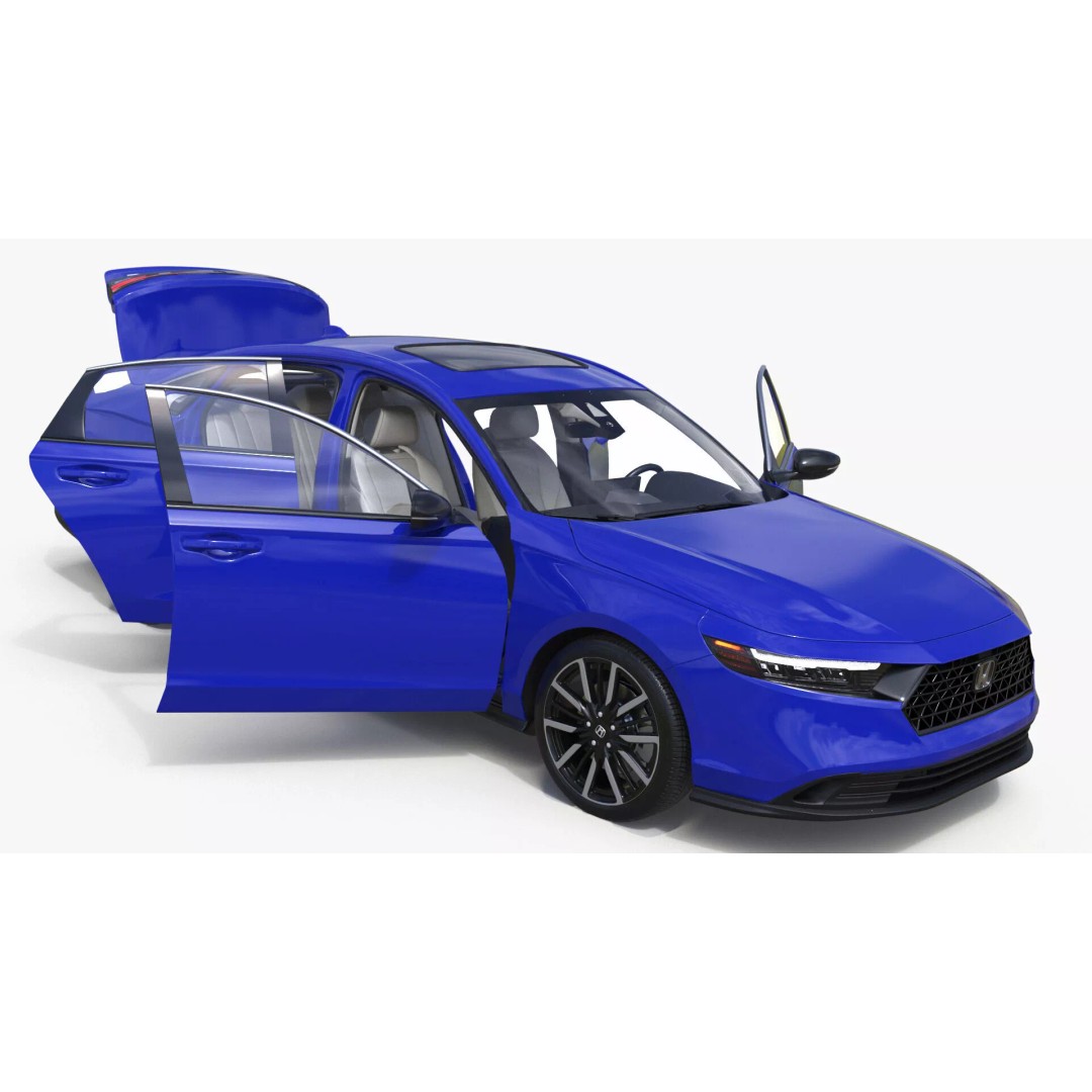 Blue Honda Accord 2025 3D Model – High Poly Sedan with PBR Textures - View 21