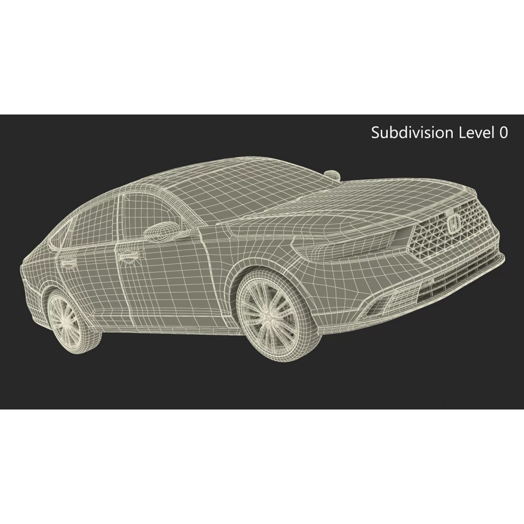 Blue Honda Accord 2025 3D Model – High Poly Sedan with PBR Textures - View 24