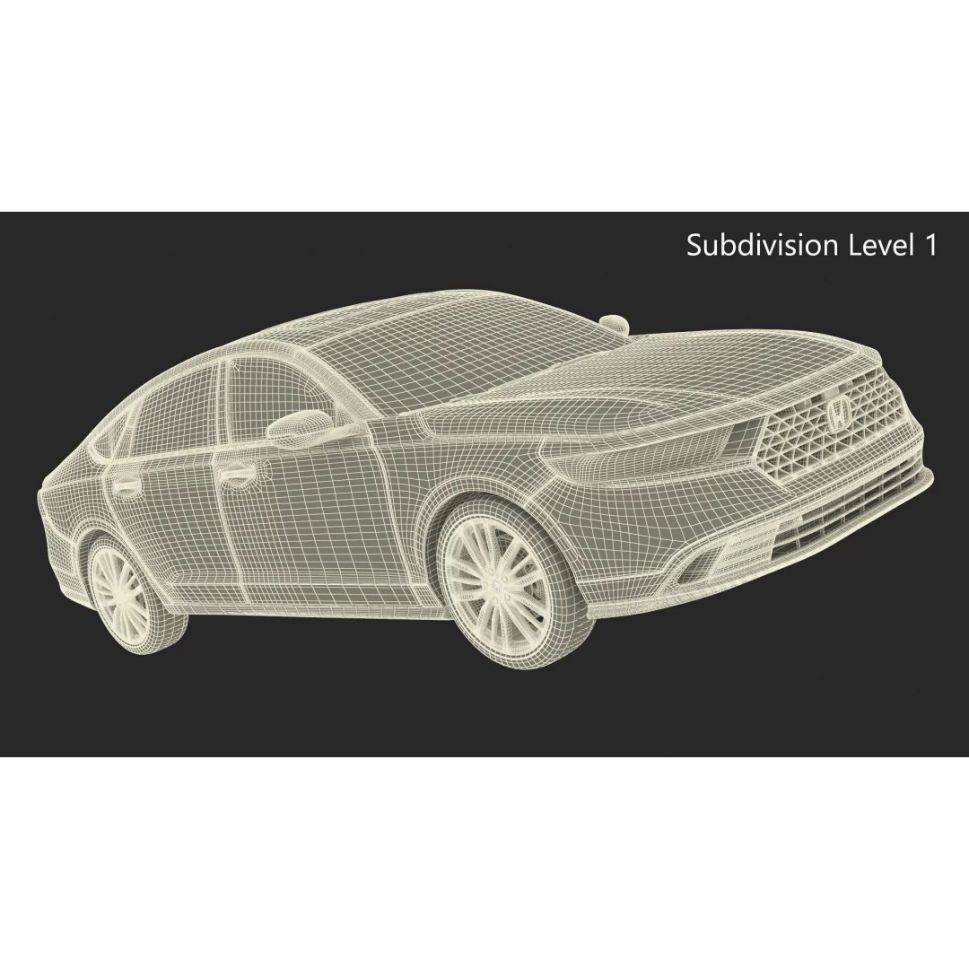 Blue Honda Accord 2025 3D Model – High Poly Sedan with PBR Textures - View 25