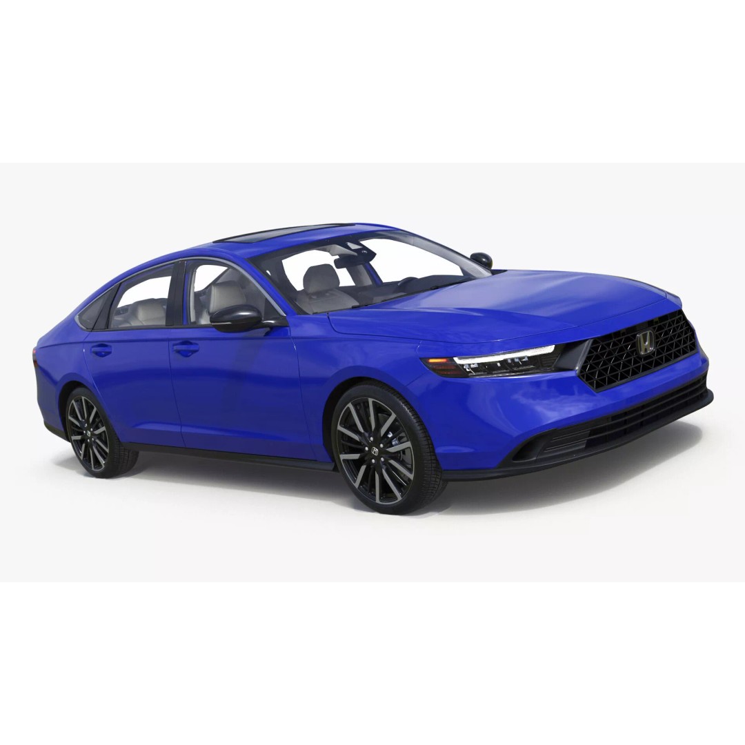 Blue Honda Accord 2025 3D Model – High Poly Sedan with PBR Textures - View 3