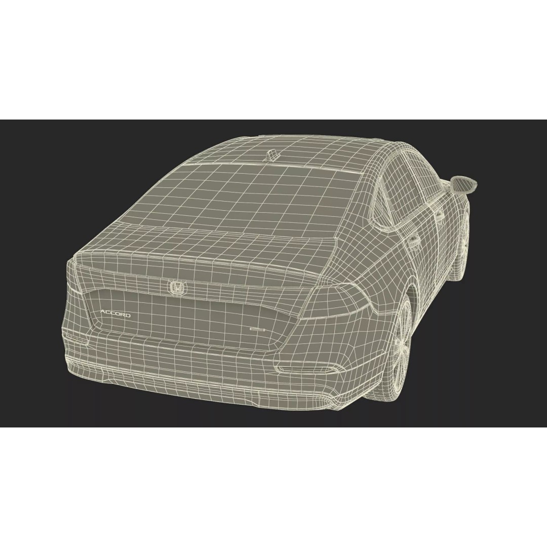 Blue Honda Accord 2025 3D Model – High Poly Sedan with PBR Textures - View 32