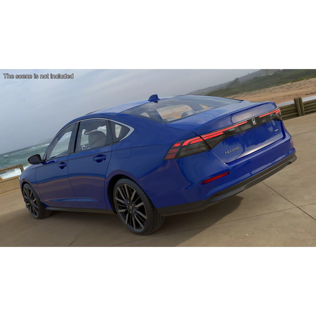 Blue Honda Accord 2025 3D Model – High Poly Sedan with PBR Textures - View 4
