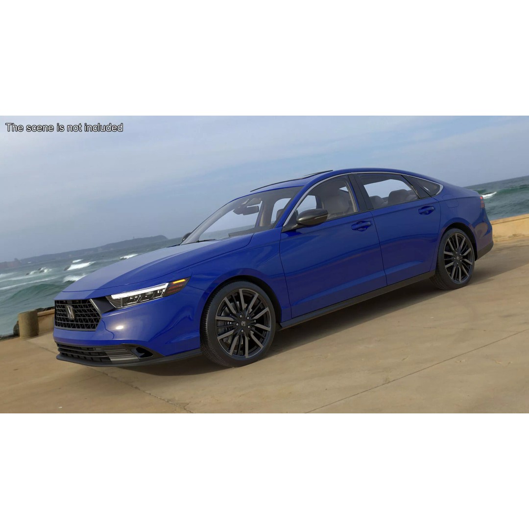 Blue Honda Accord 2025 3D Model – High Poly Sedan with PBR Textures - View 5