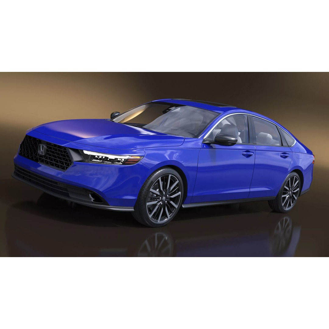 Blue Honda Accord 2025 3D Model – High Poly Sedan with PBR Textures - View 8