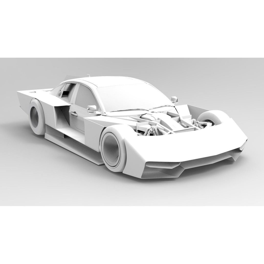 Z42E 03 Racing Car 3D Model – Detailed Polygon Mesh, FBX/OBJ Formats - View 12