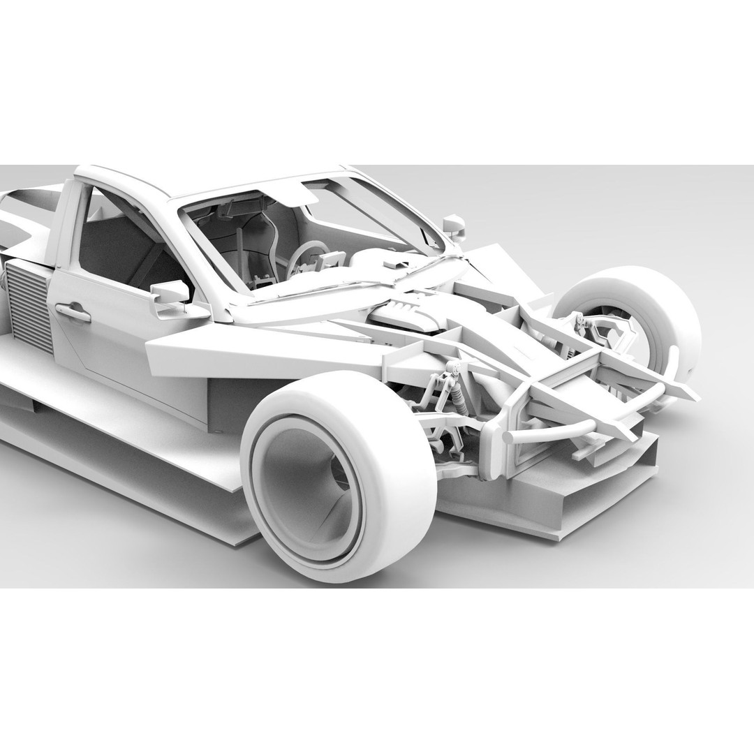 Z42E 03 Racing Car 3D Model – Detailed Polygon Mesh, FBX/OBJ Formats - View 14