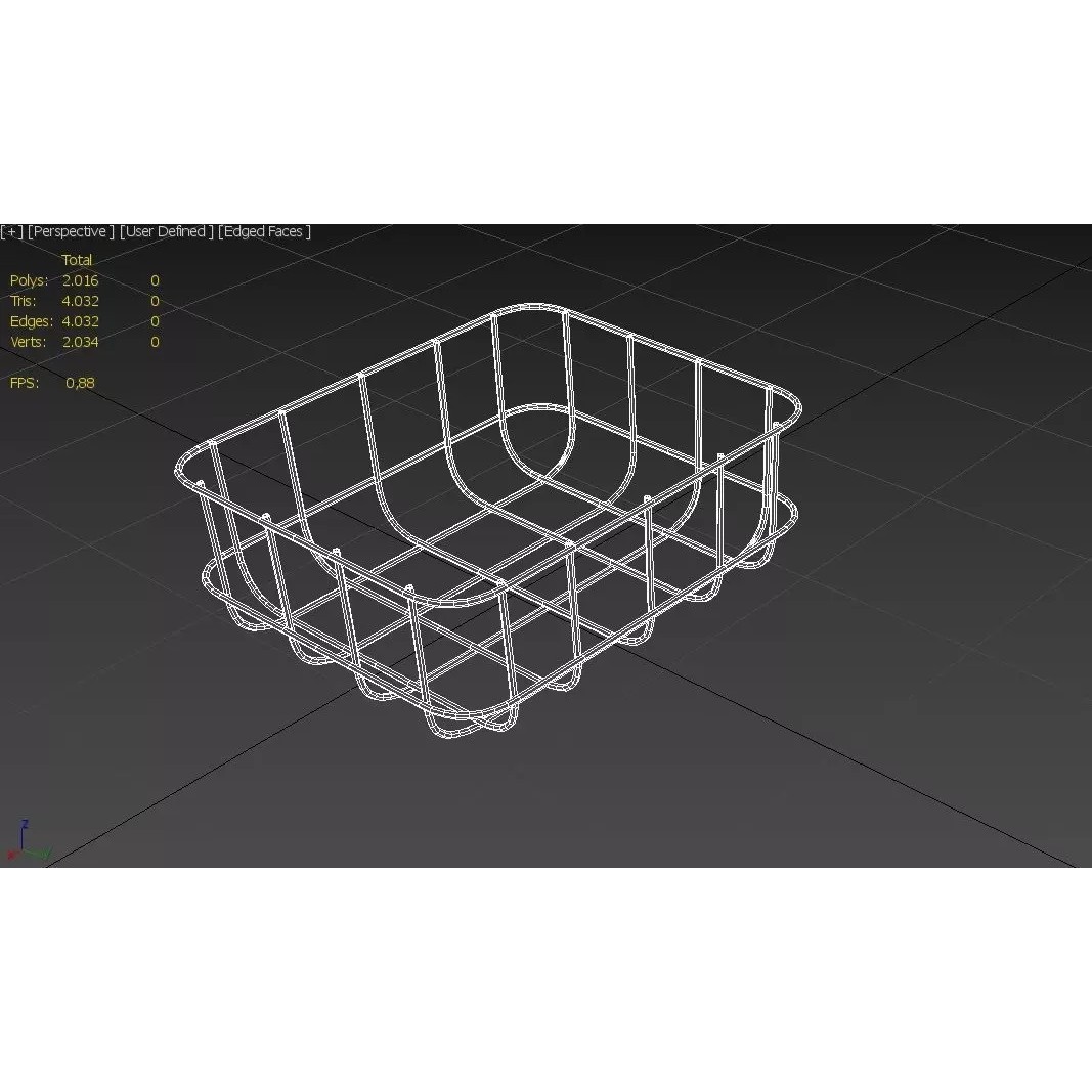 Wire Bin M02 3D Model – Low Poly Game Asset, FBX and OBJ Formats - View 4