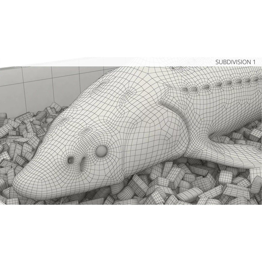 Fresh White Sturgeon 3D Model – Realistic PBR Fish in Storage Tray - View 12