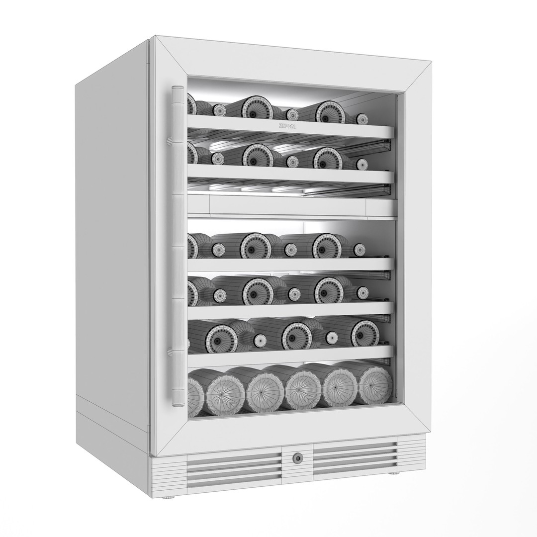 Zephyr Dual Zone Wine Cooler 3D Model – High Quality PBR Textured Asset, FBX