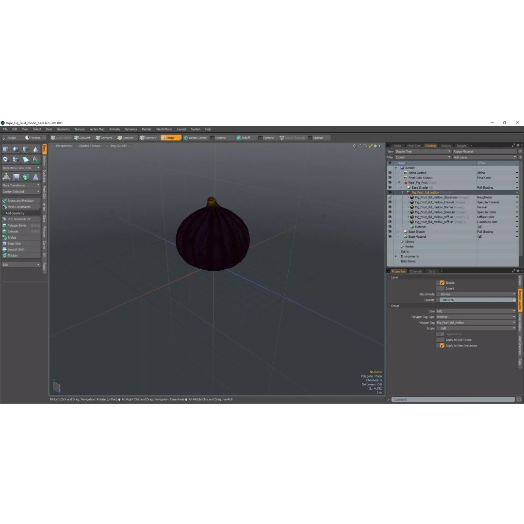 Ripe Fig Fruit 3D Model – High-Quality PBR Asset for Rendering - View 28