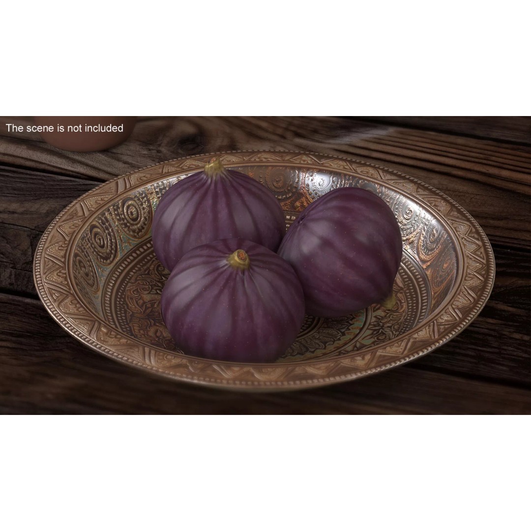 Ripe Fig Fruit 3D Model – High-Quality PBR Asset for Rendering - View 3