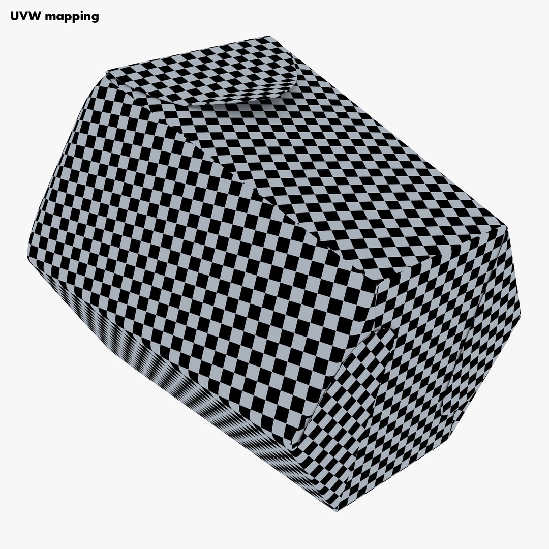 Cardboard Hexagon Petal Box M 3D Model – High Poly PBR Asset, FBX/OBJ