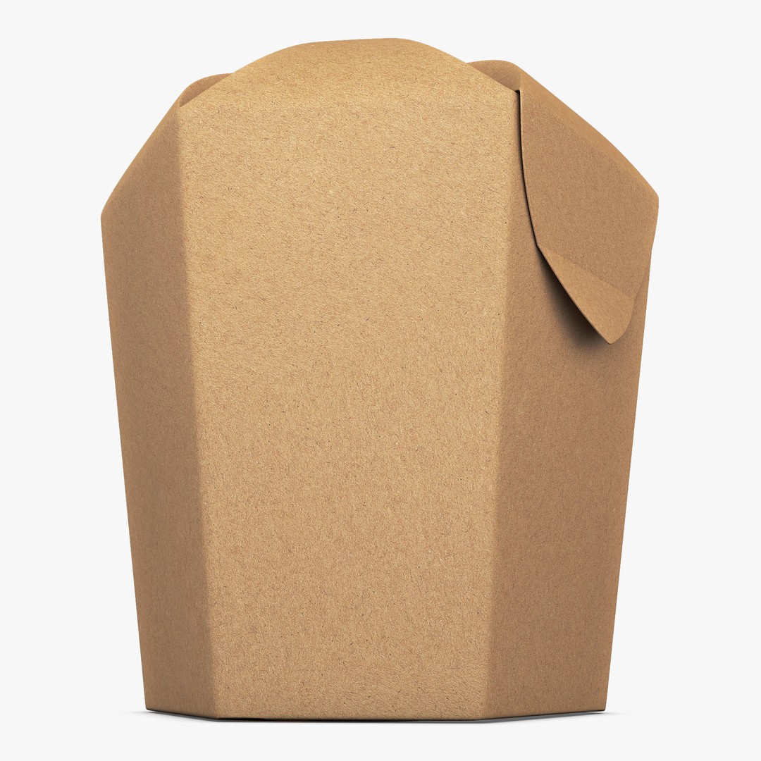 Cardboard Hexagon Petal Box M 3D Model – High Poly PBR Asset, FBX/OBJ - View 4
