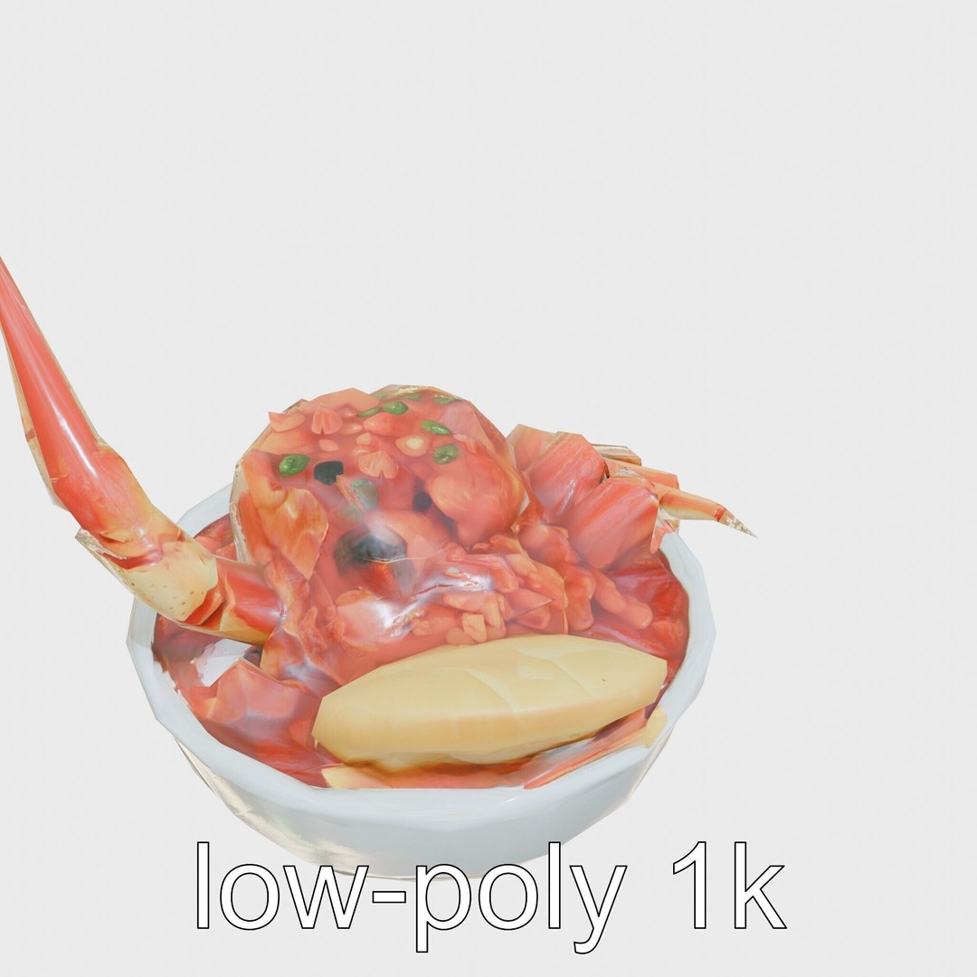 Singaporean Chili Crab 3D Model – Low Poly Game Asset, FBX - View 12