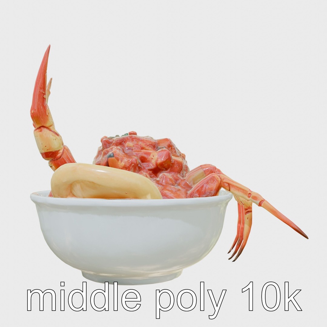 Singaporean Chili Crab 3D Model – Low Poly Game Asset, FBX - View 14