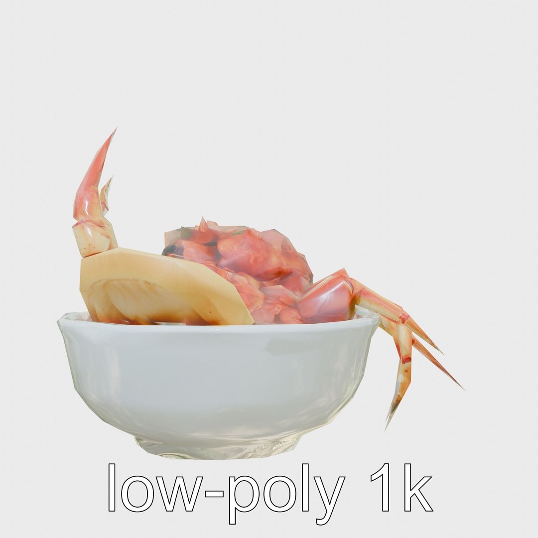 Singaporean Chili Crab 3D Model – Low Poly Game Asset, FBX - View 19