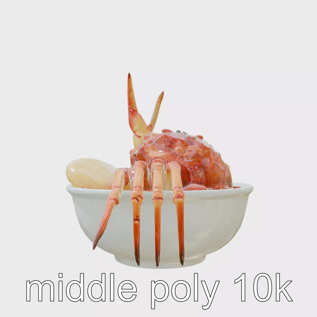 Singaporean Chili Crab 3D Model – Low Poly Game Asset, FBX - View 2