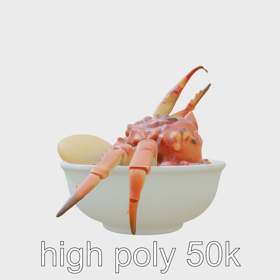 Singaporean Chili Crab 3D Model – Low Poly Game Asset, FBX - View 20