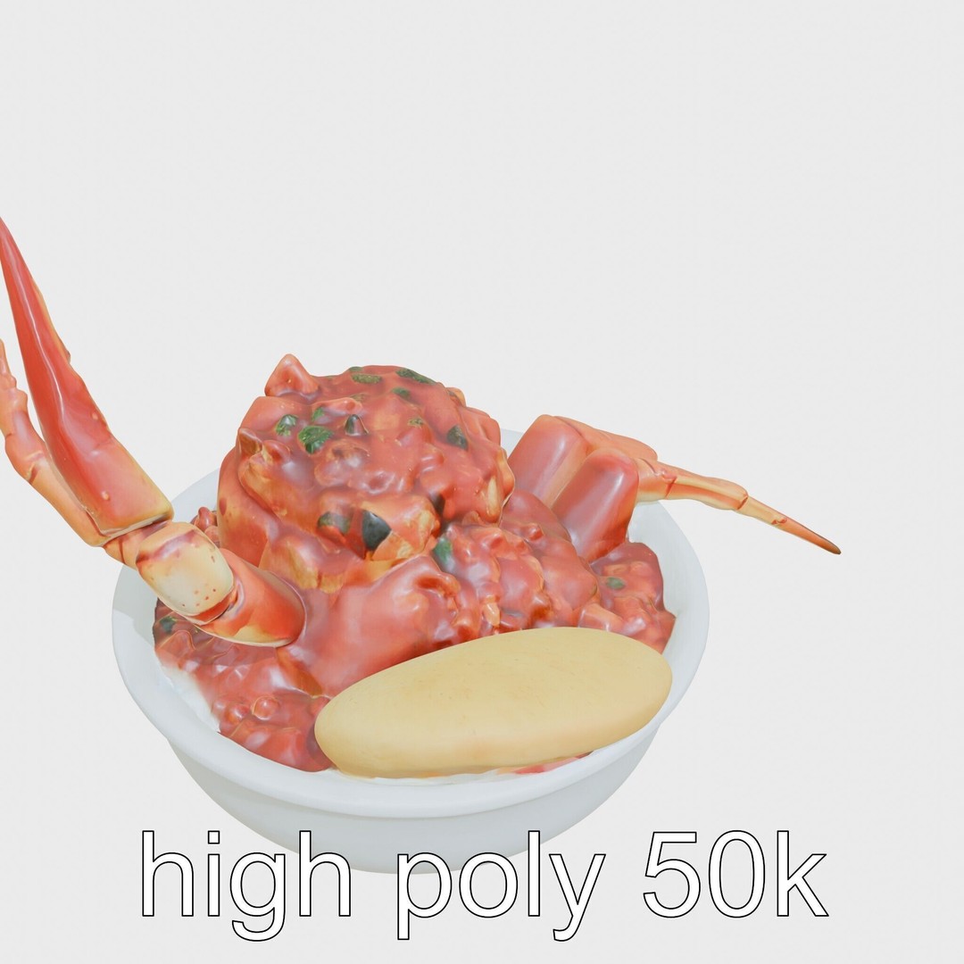 Singaporean Chili Crab 3D Model – Low Poly Game Asset, FBX - View 21