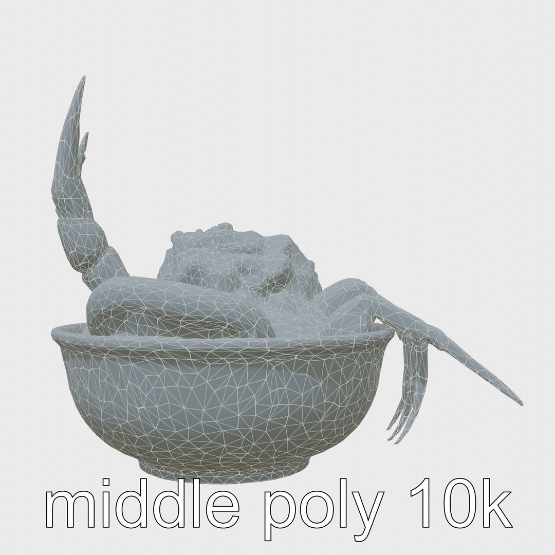 Singaporean Chili Crab 3D Model – Low Poly Game Asset, FBX - View 22