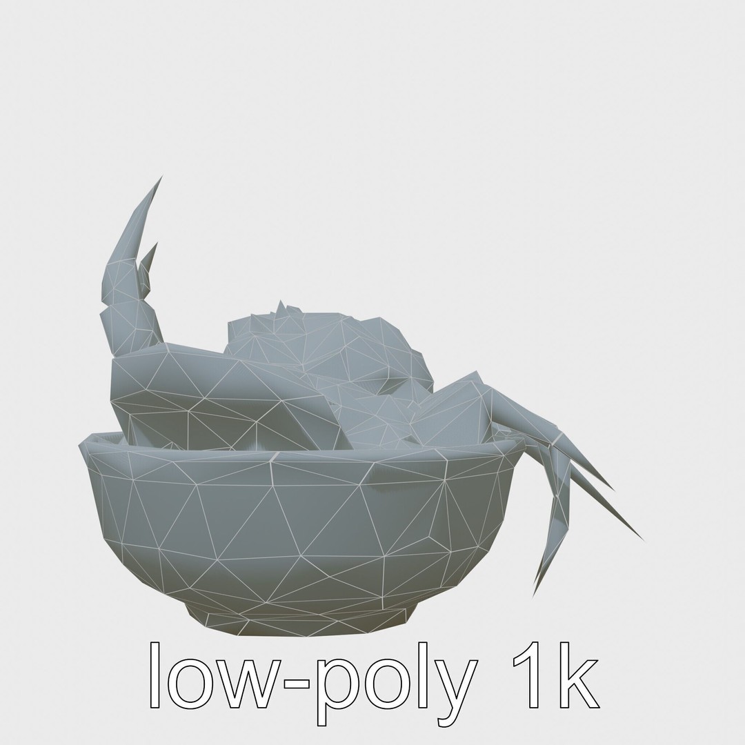 Singaporean Chili Crab 3D Model – Low Poly Game Asset, FBX - View 25
