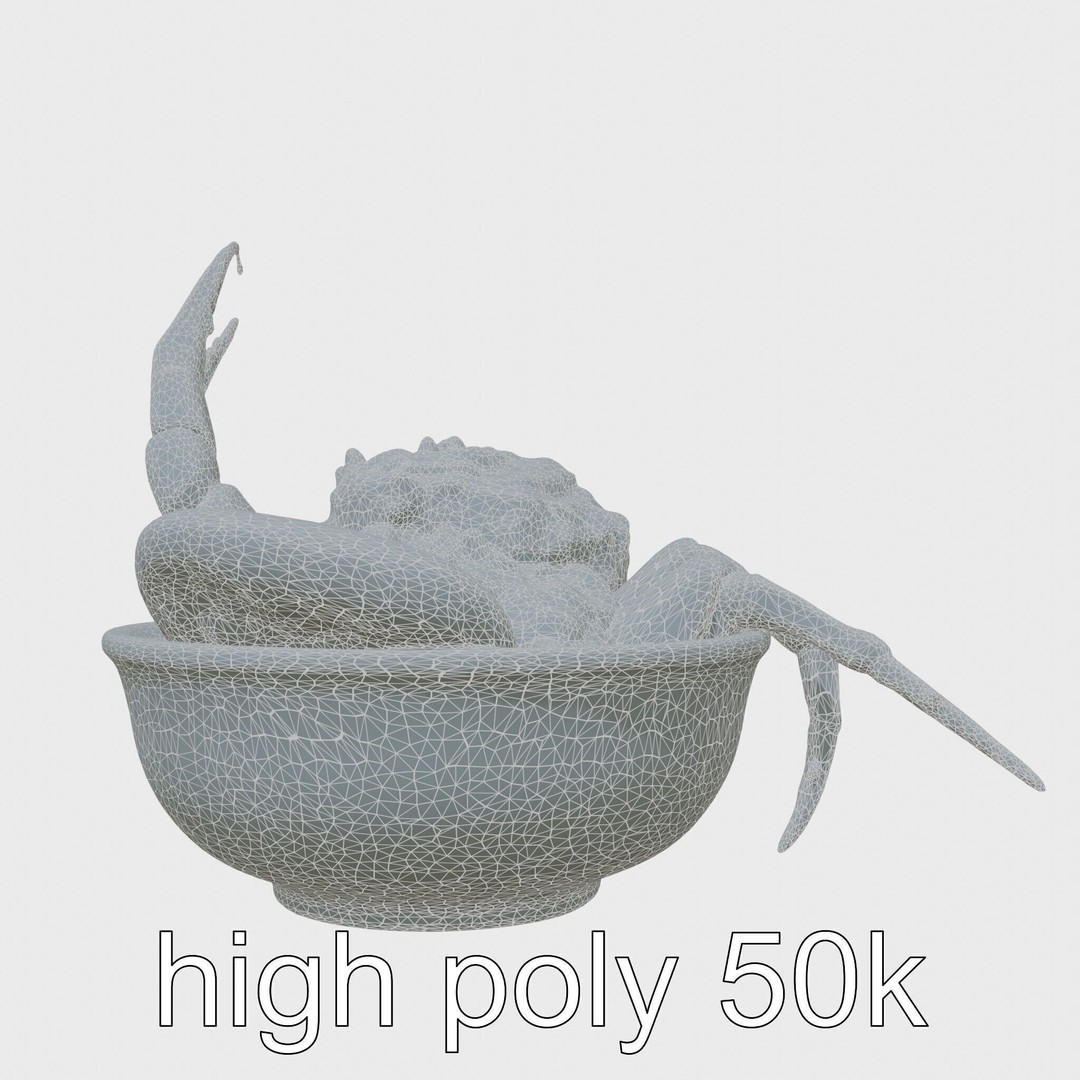 Singaporean Chili Crab 3D Model – Low Poly Game Asset, FBX - View 28