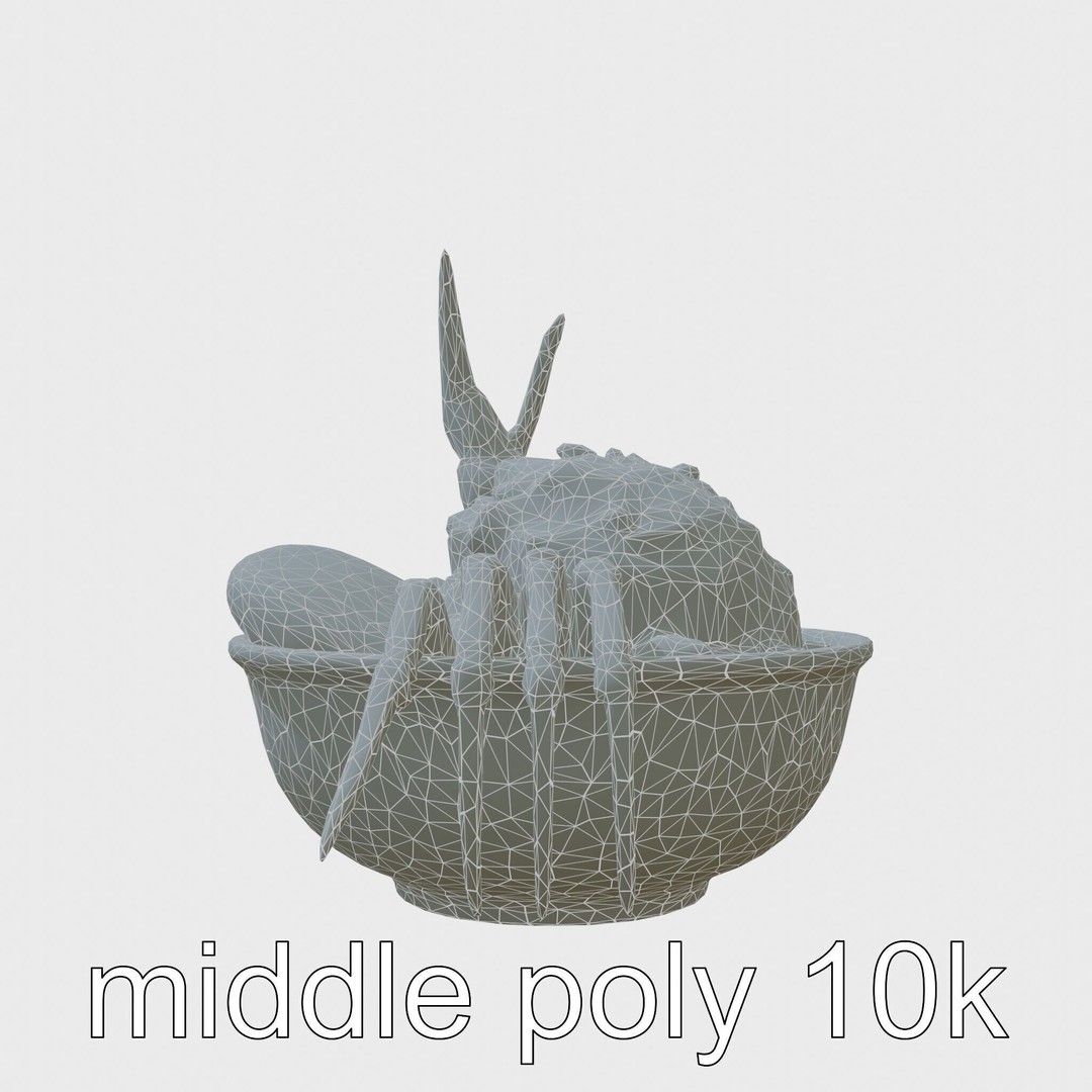 Singaporean Chili Crab 3D Model – Low Poly Game Asset, FBX - View 8
