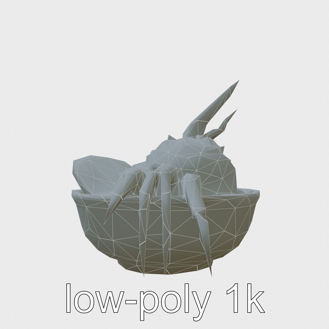 Singaporean Chili Crab 3D Model – Low Poly Game Asset, FBX - View 9