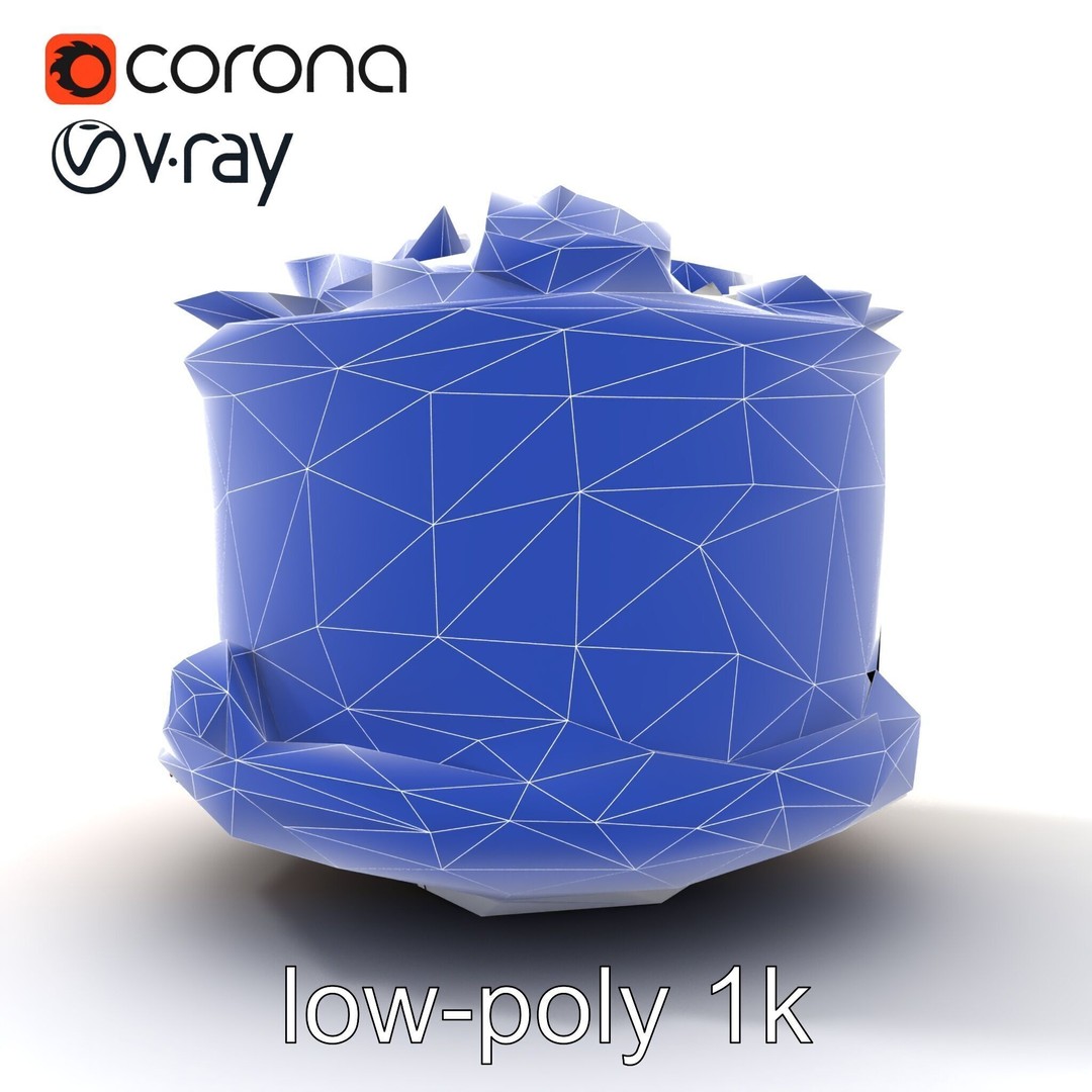 Celebratory Fondant Cake 3D Model – Low Poly PBR Asset for Animation - View 18