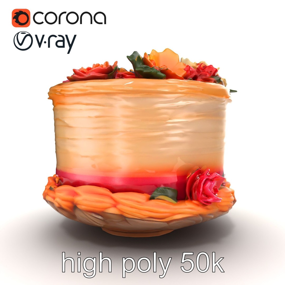 Celebratory Fondant Cake 3D Model – Low Poly PBR Asset for Animation - View 19