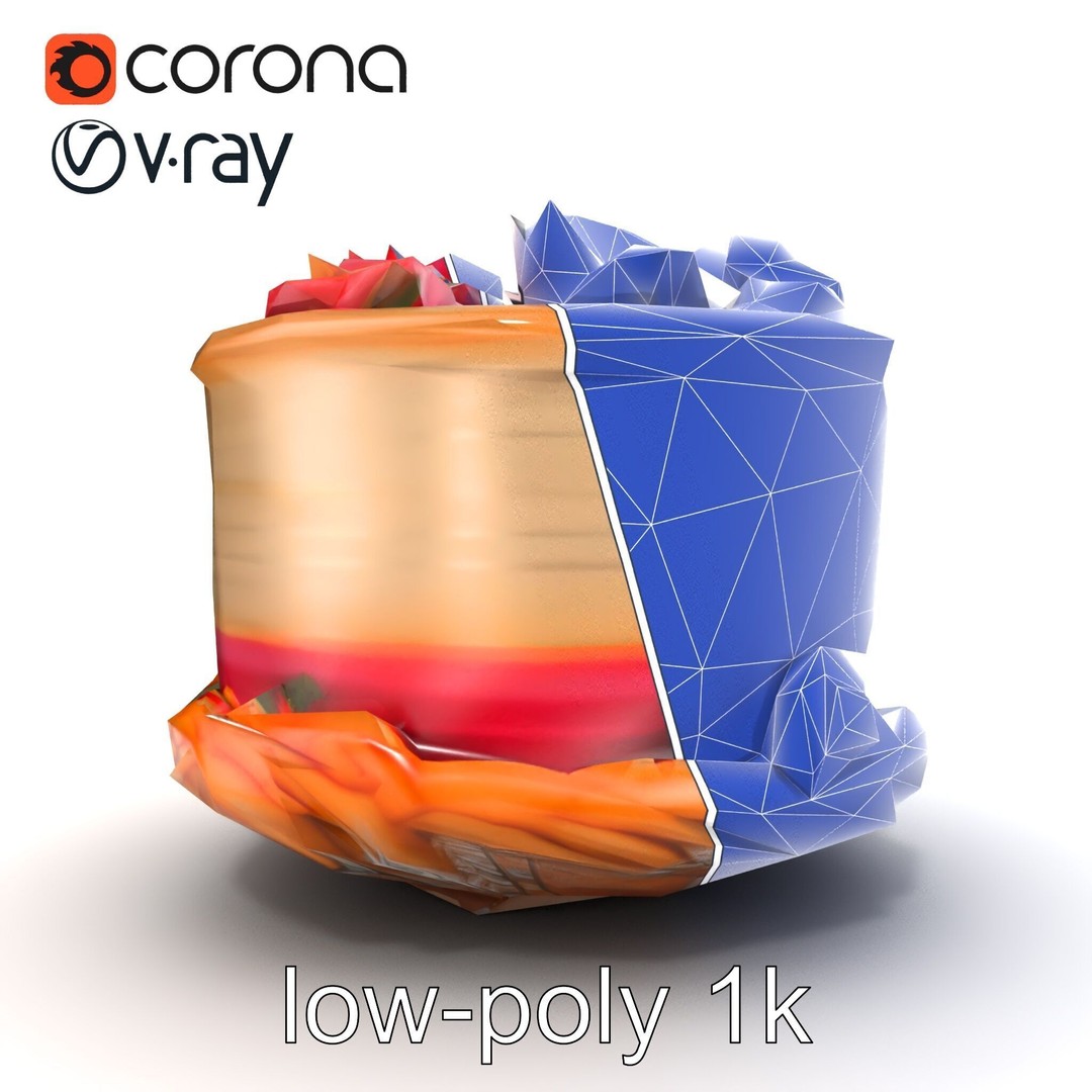 Celebratory Fondant Cake 3D Model – Low Poly PBR Asset for Animation - View 21