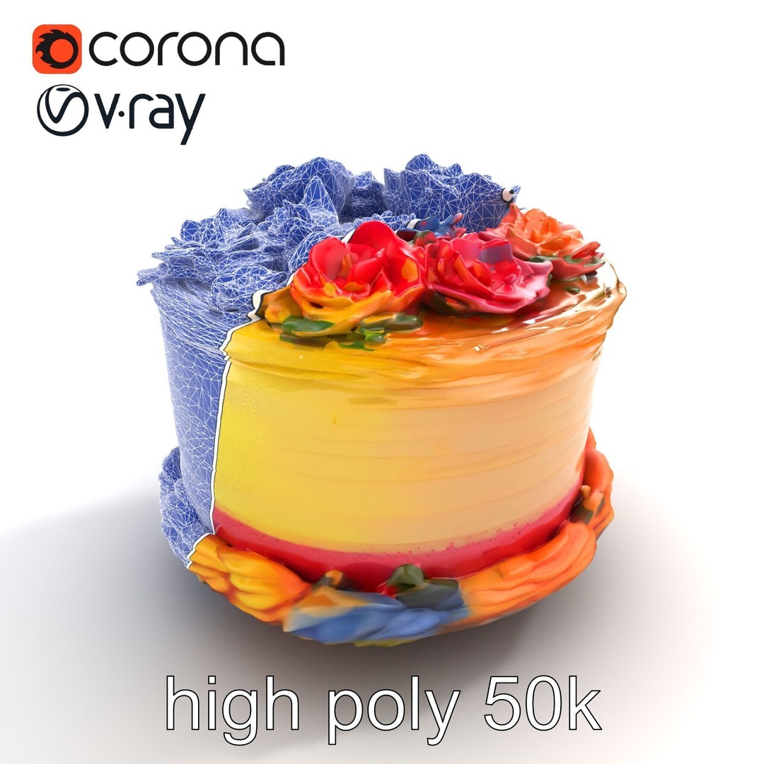 Celebratory Fondant Cake 3D Model – Low Poly PBR Asset for Animation - View 22