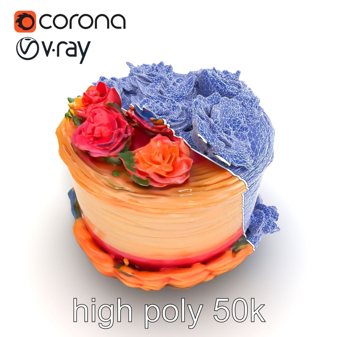 Celebratory Fondant Cake 3D Model – Low Poly PBR Asset for Animation - View 23