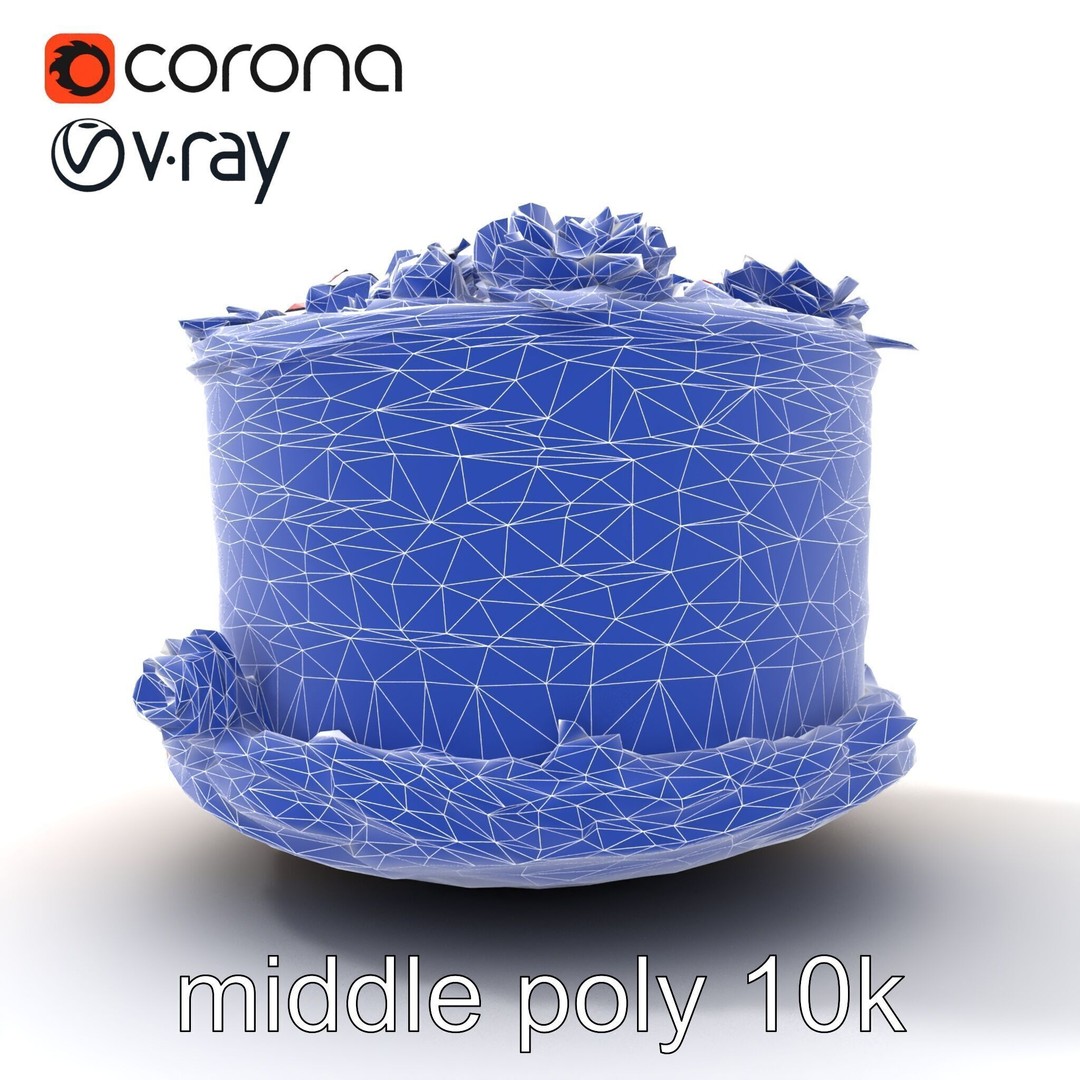 Celebratory Fondant Cake 3D Model – Low Poly PBR Asset for Animation - View 24